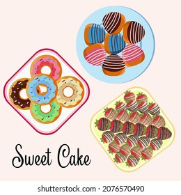 Sweet Cake vector design illustration 02
