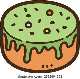 Sweet cake vector doodle illustration and graphic