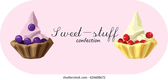 Sweet cake - Vector Illustration