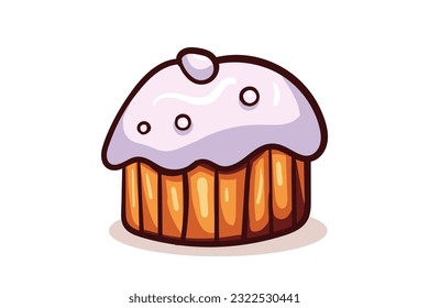 Sweet cake vector illustration. Dessert food symbol. Bakery design elements, logos, badges, labels, icons and objects.