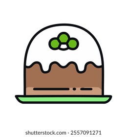 Sweet cake vector illustration, filled design editable outline icon.