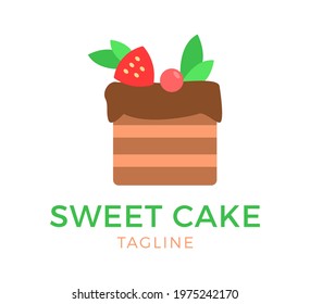 sweet cake vector logo template design