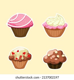 ilustración de pegatina vectorial de pastel dulce