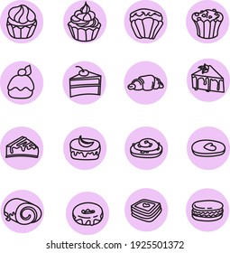 Sweet cakes, illustration, vector on white background.
