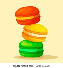 sweet cakes macaroon vector illustration