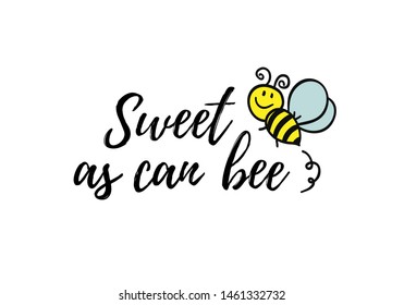 Bee Happy Funny Vector Text Quotes Stock Vector (Royalty Free) 1151207198