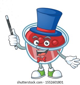 Sweet canberries sauce with cartoon style magician.