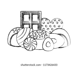 sweet candies cartoon yummy confectionery pattern