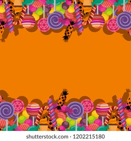 sweet candies decorative frame