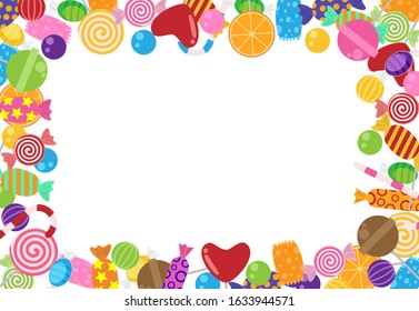 Sweet and candies frame template background