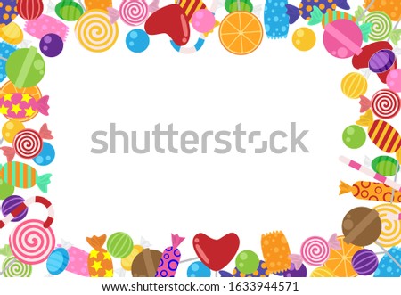 Sweet and candies frame template background