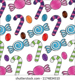 sweet candies icon pattern