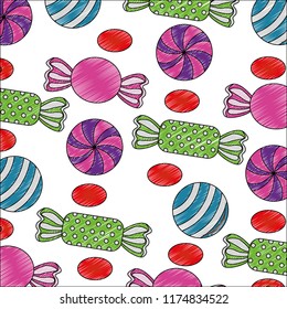 sweet candies icon pattern