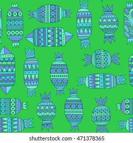 Sweet candies set. Colorful Vector Seamless Pattern.
