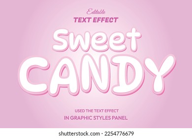 Sweet candy 3D editable text effect template