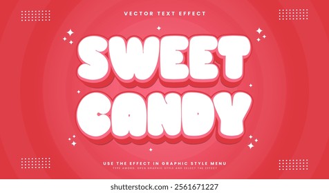 Sweet Candy 3d editable text effect Template suitable for Sweet food product