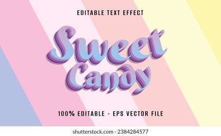 sweet candy 3d text effect design