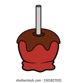 Sweet candy apple design, dessert food delicious sugar snack and tasty theme Vector illustration