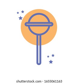 Sweet candy block line style icon design, dessert food delicious sugar snack and tasty theme Vector illustration