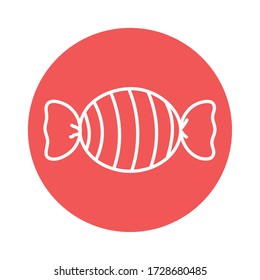 Diseño de íconos de estilo dulce de bloques de caramelo azucarado bonbon postre tentempié sabroso y tema vintage Ilustración vectorial