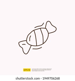 sweet candy for cafe concept vector illustration. hand drawing doodle linear icon sign symbol