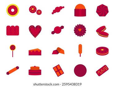 Sweet Candy And Cake Icon Element