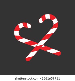 Sweet candy cane heart design with red and white stripes, ideal for festive Christmas themes, holiday cards, and romantic winter decorations. Perfect for spreading joy and seasonal love.