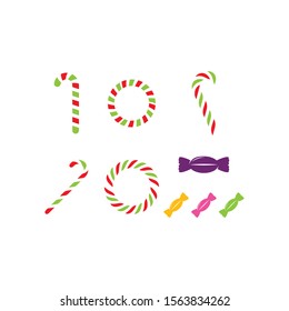 Sweet Candy cane icon illustration vector