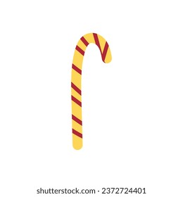Sweet candy cane on white background