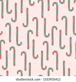 Sweet Candy Canes Vector Seamless Pattern