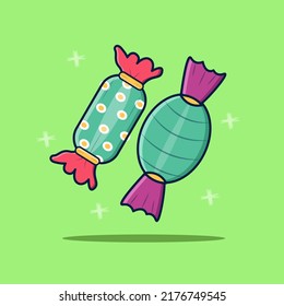 Sweet candy cartoon vector illustration 