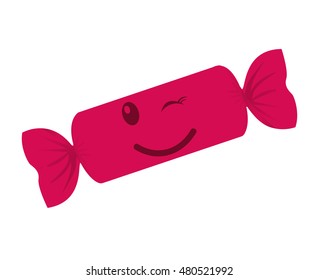 sweet candy character delicious isolated icon vector illustration design