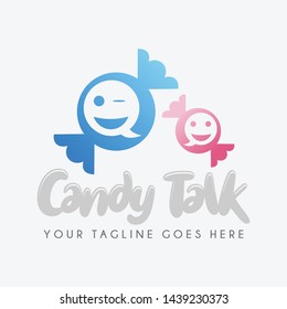 Sweet Candy Chat Logo Character 