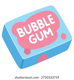 doce doce doce mastigação bolha goma de mascar embalagem plana cor vetor ilustração modelo design