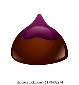 sweet candy of chocolate isolated icon