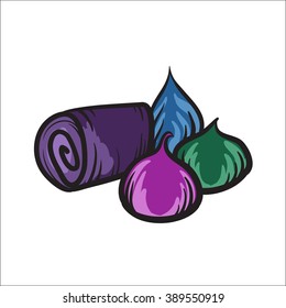Sweet candy colorful vector hand drawn illustration
