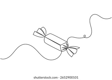 Dulce caramelo continuo de una línea de dibujo con fondo blanco y Ilustración vectorial minimalista
