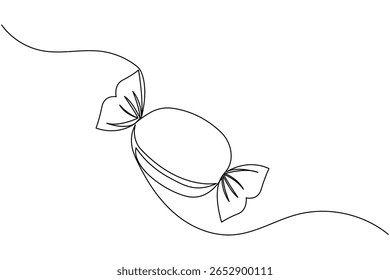 Sweet candy continuous one line drawing with white background and minimalist vector illustration