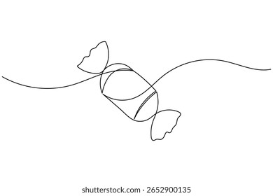 Doce doce doce desenho contínuo de uma linha com fundo branco e ilustração vetor minimalista