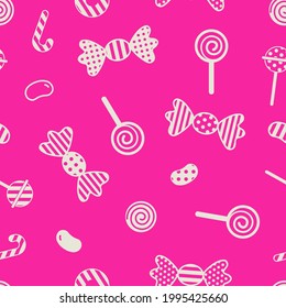 Dulce caramelo forma linda diseño de patrones vectoriales sin fisuras