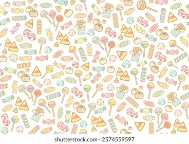 Sweet Candy doodle reapable vector pattern background for wallpaper ,printing ,cards