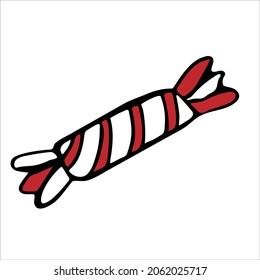 Sweet candy in doodle style. Hand-drawn decorations. Vector illustration.