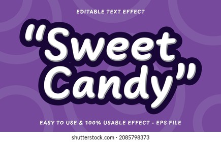 sweet candy editable text effect with modern style compatible for business or product logo