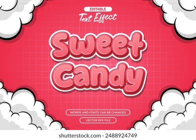 Sweet candy editable text effect