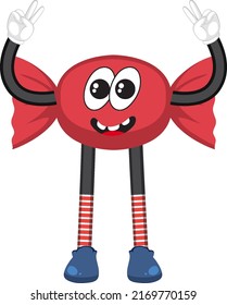 Sweet candy with facial expression illustration
