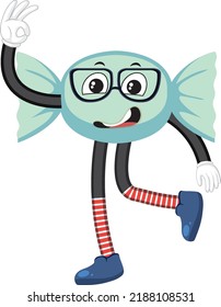 Sweet candy with facial expression illustration