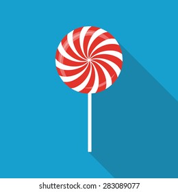 Sweet Candy Flat Icon with Long Shadow, Vector Illustration Eps10