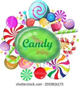 Sweet candy frame Lollipop round and twisted