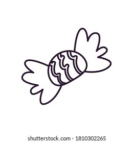 Sweet candy free form line style icon design, Sugar caramel bonbon food dessert snack tasty and vintage theme Vector illustration