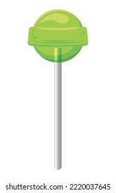 Sweet Candy Green Lollipop Icon